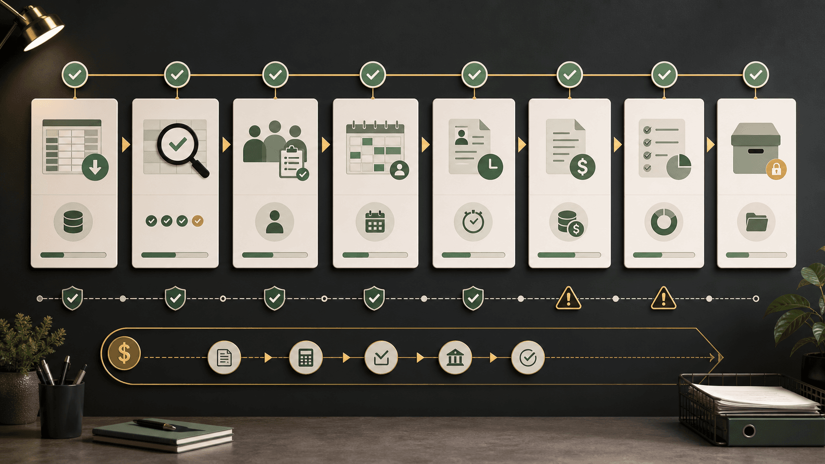 Editorial checklist showing NDIS migration cutover stages from sample import to staff training and first billing cycle review